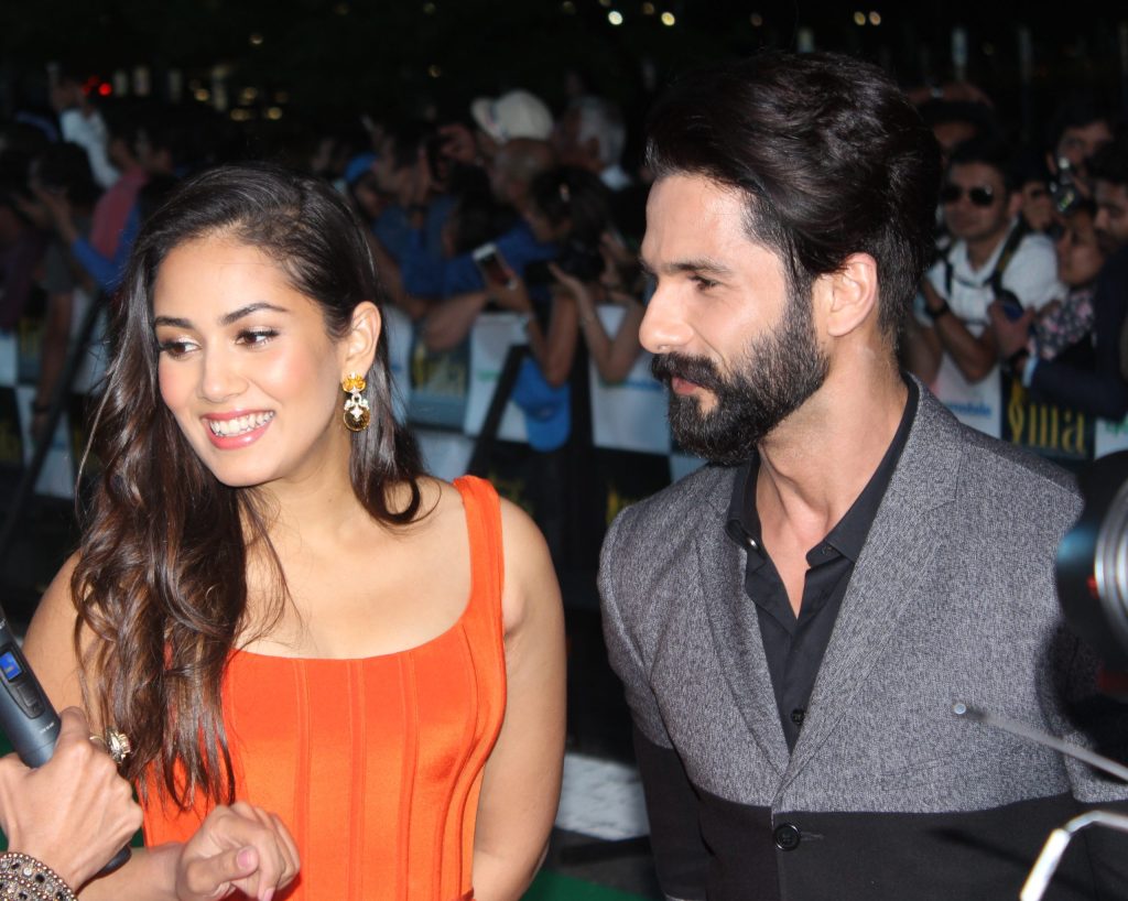 Shahid Kapoor and his wife Mira Rajput on the green carpet at the IIFA Awards in New York
