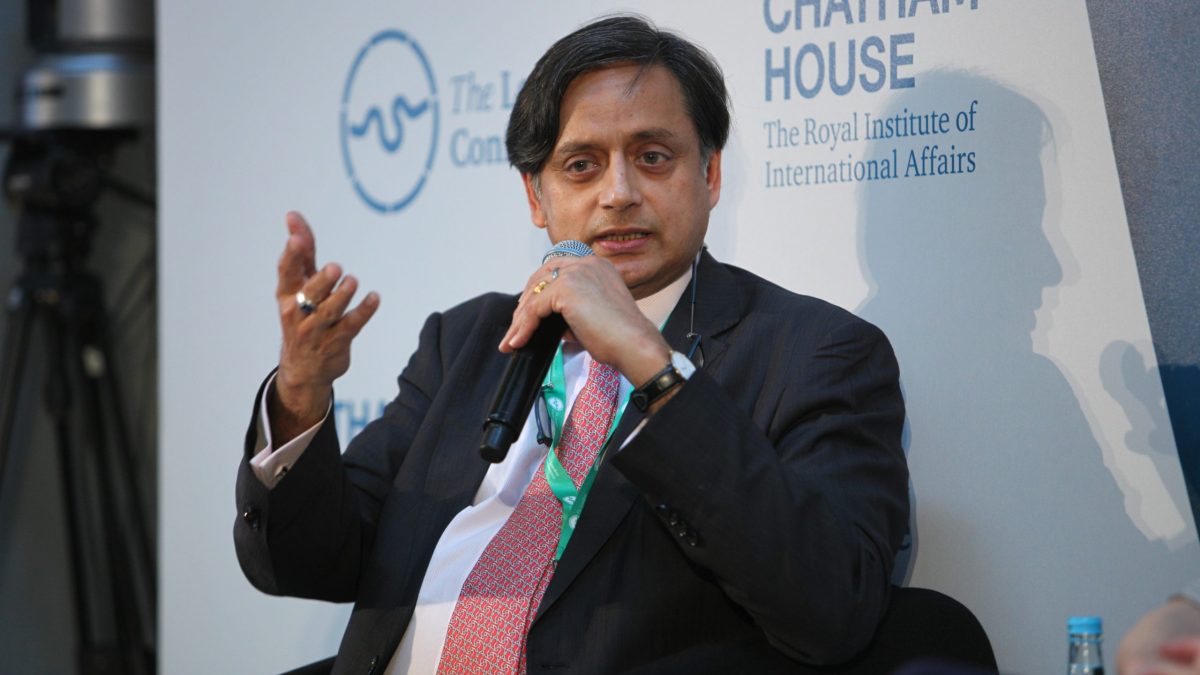 Shashi Tharoor speaking at a Chatham House event