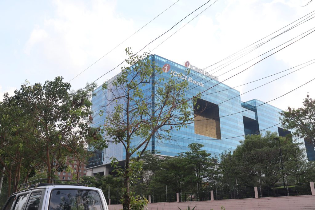 An ICICI Bank branch building in Hyderabad
