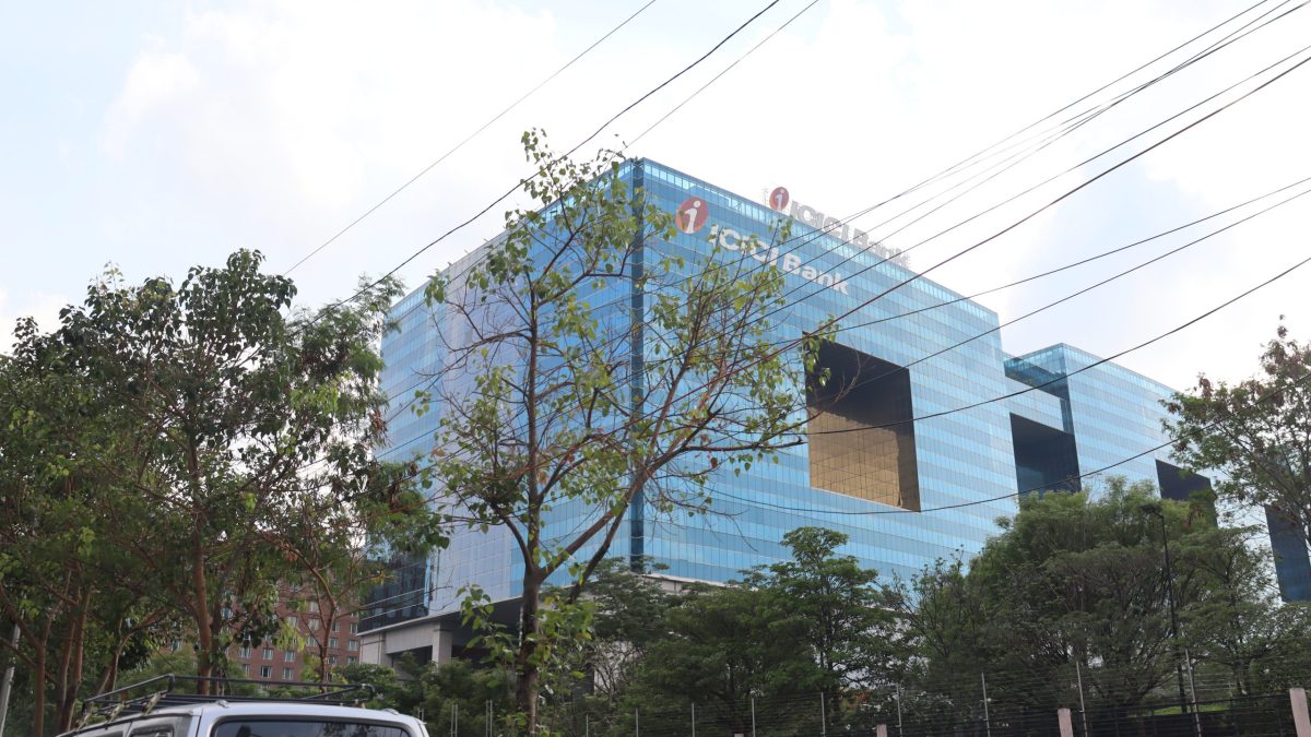 An ICICI Bank branch building in Hyderabad