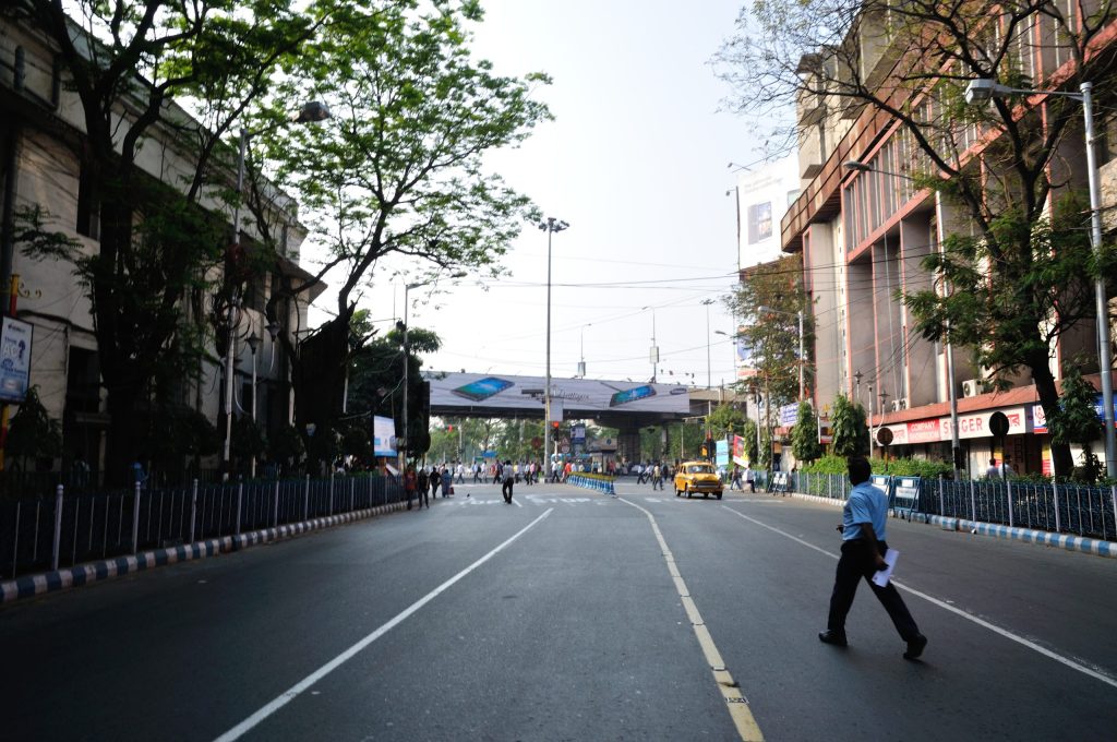 Park Street and Chowringhee crossing in Kolkata
