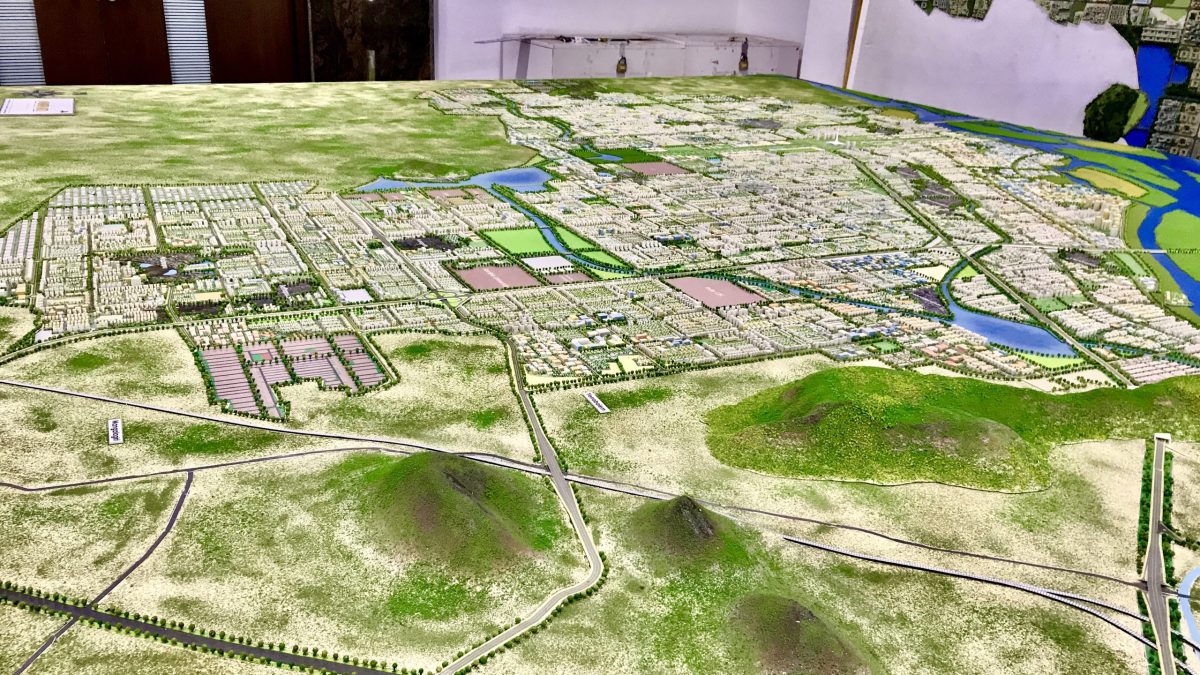A 3D model of Amaravati at the APCRDA office in Vijayawada