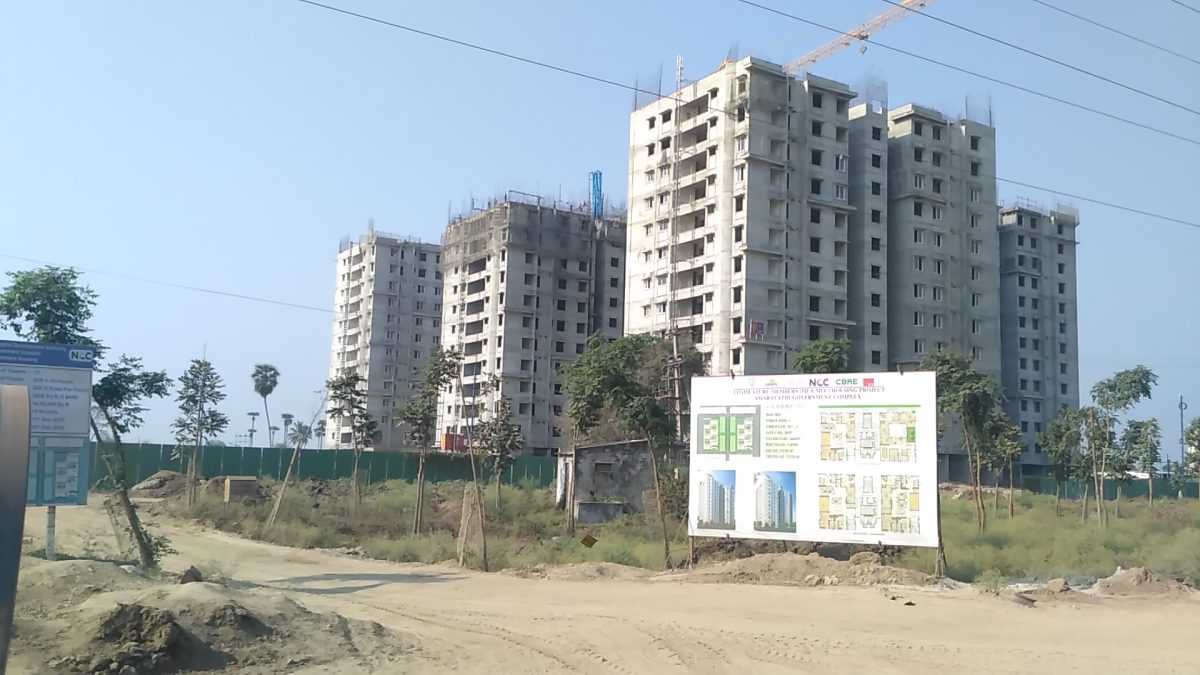 MLA and MLC quarters under construction in Amaravati, Andhra Pradesh