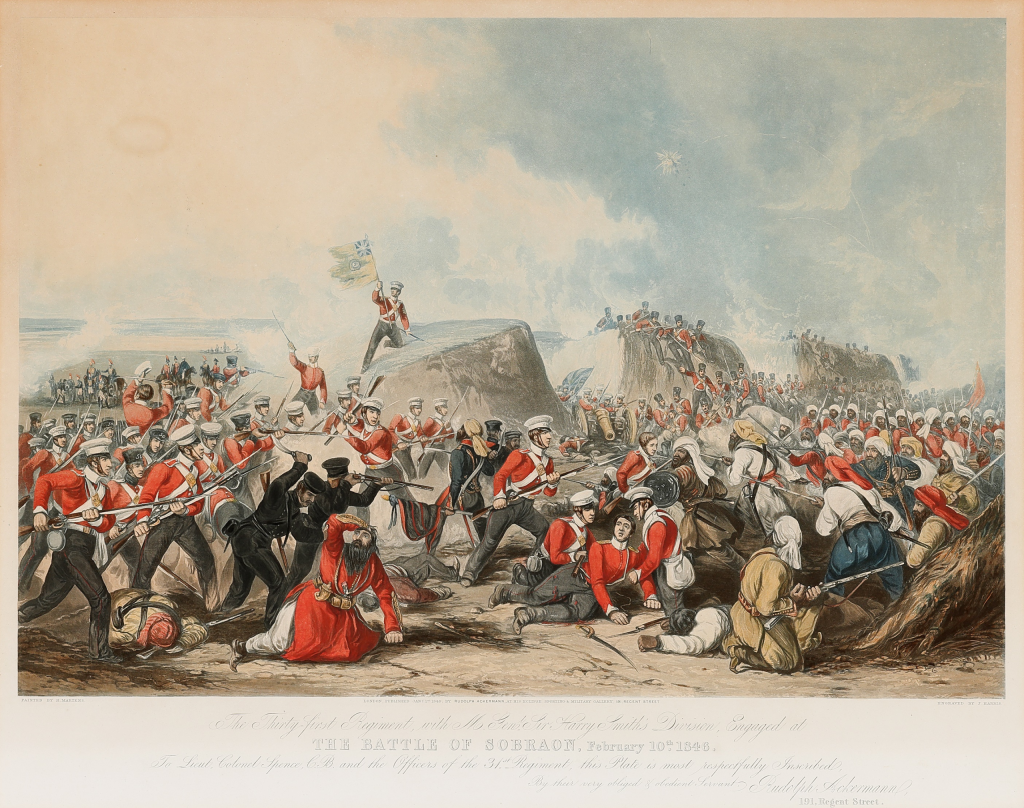 Painting of the Battle of Sobraon, 10 February 1846