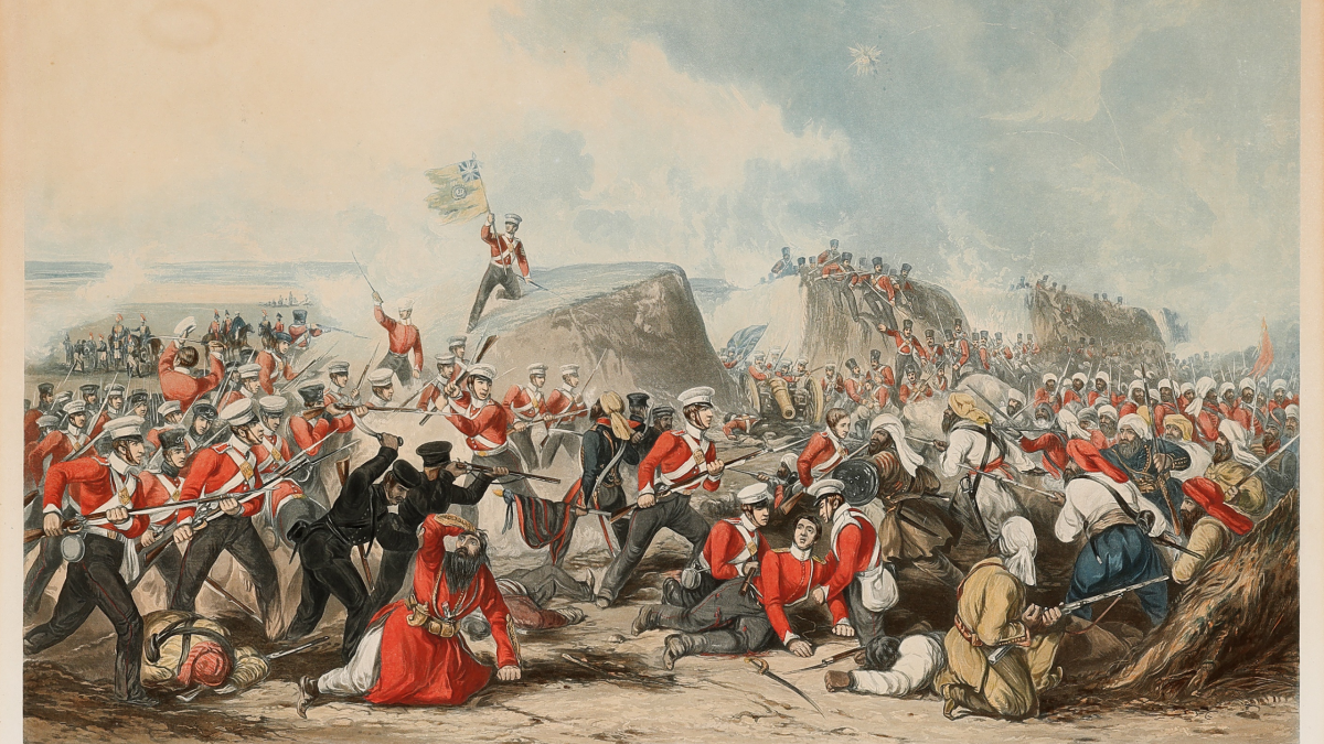 Painting of the Battle of Sobraon, 10 February 1846