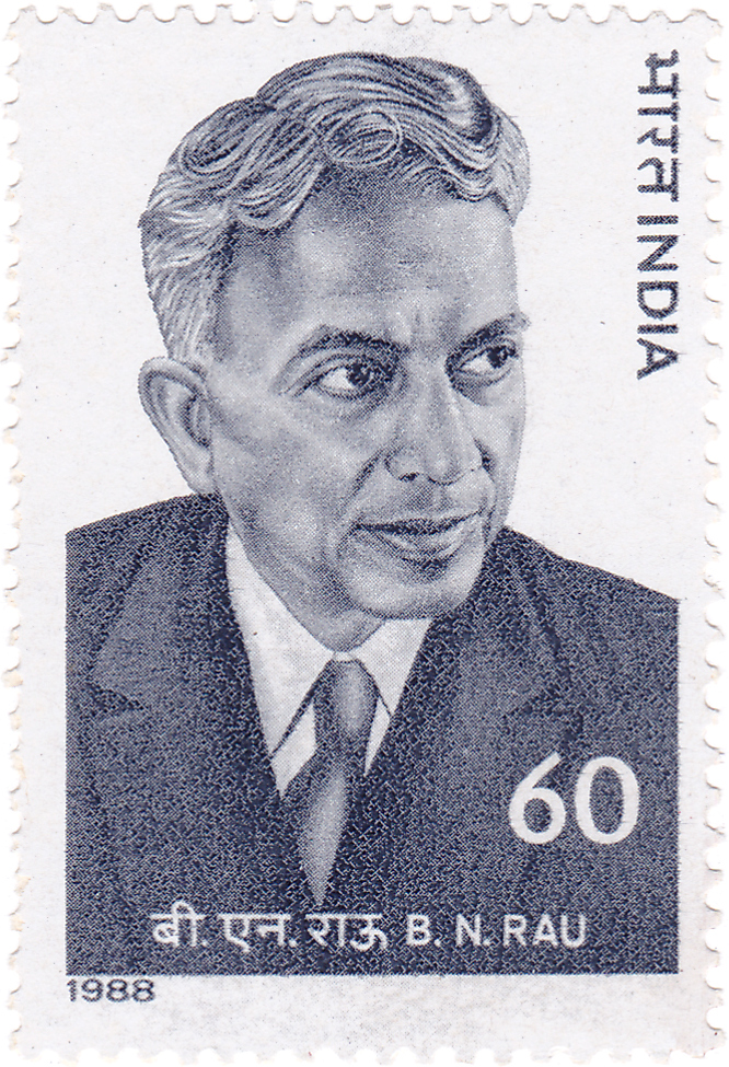 An Indian postage stamp showing B. N. Rau
