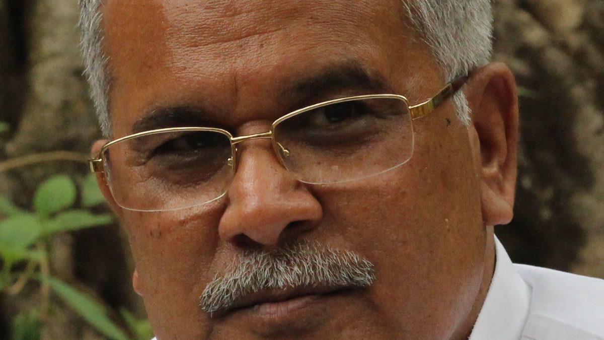 Bhupesh Baghel in glasses and a white kurta