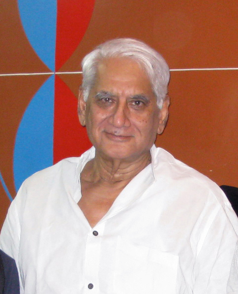 Charles Correa in a white shirt