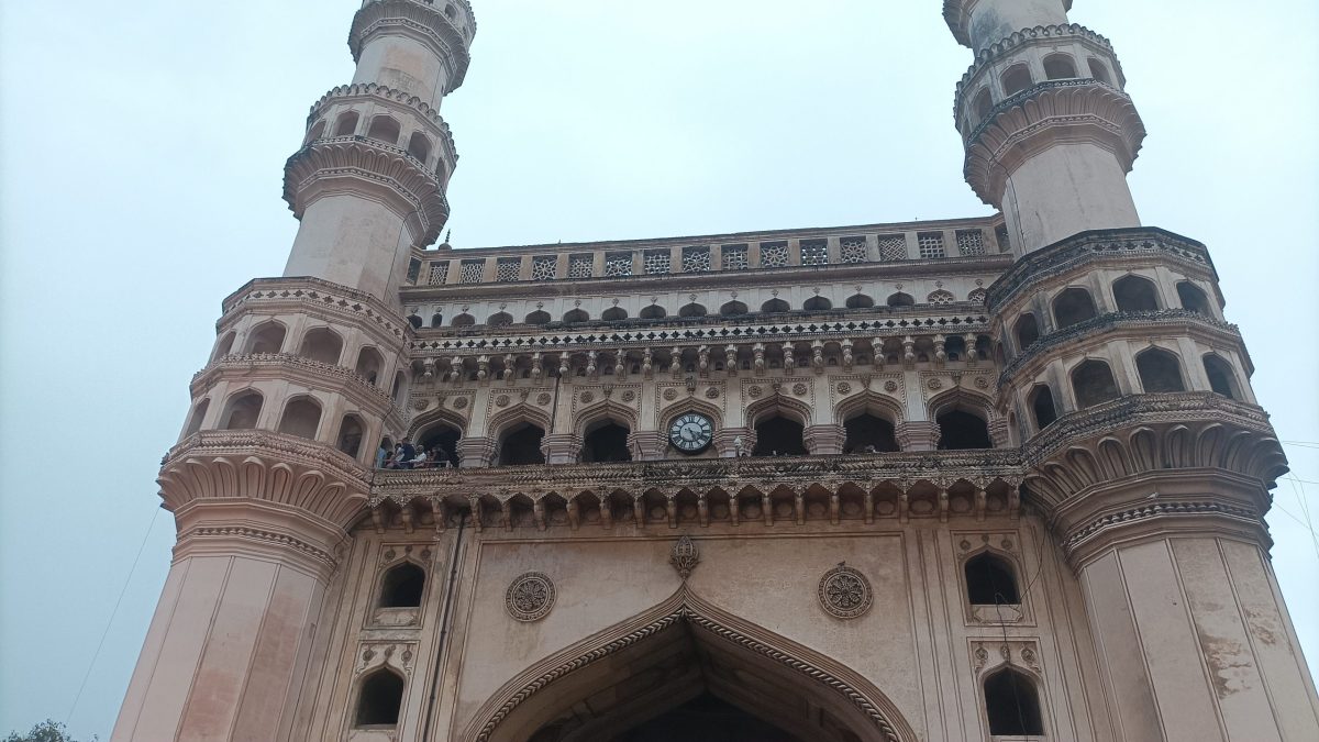 Charminar with its four minarets in Hyderabad