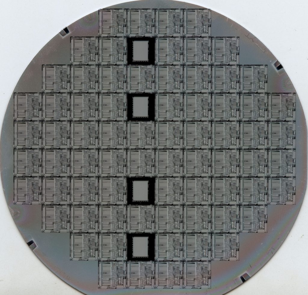 A patterned silicon wafer