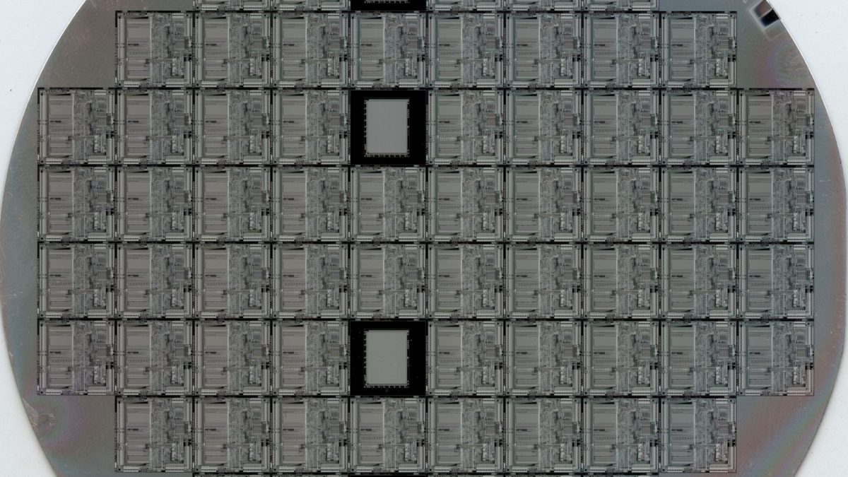 A patterned silicon wafer