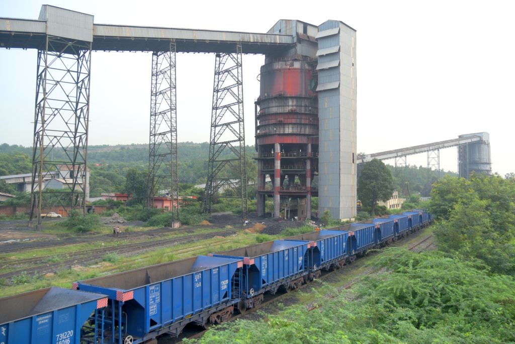 Coal wagons at a coal handling plant