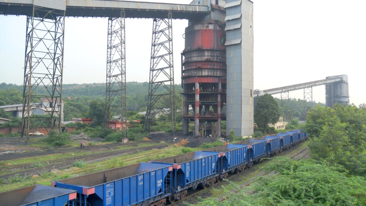Coal wagons at a coal handling plant