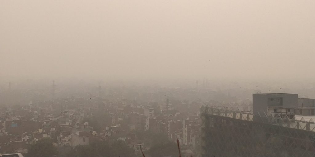 Hazy air over Delhi during a pollution episode in 2019