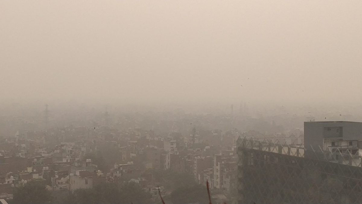 Hazy air over Delhi during a pollution episode in 2019