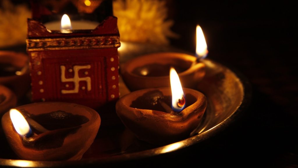 Diyas lit for Diwali