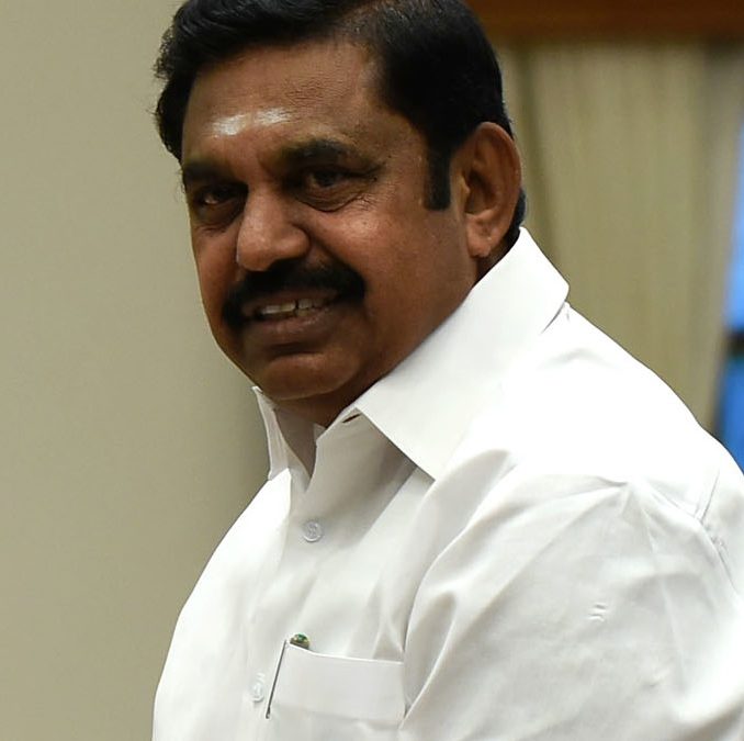Edappadi K. Palaniswami in a white shirt, with sacred ash on his forehead