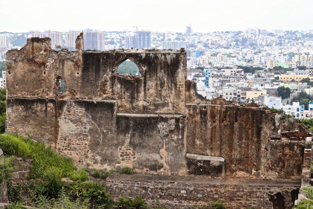Golconda Fort with the city of Hyderabad in the background