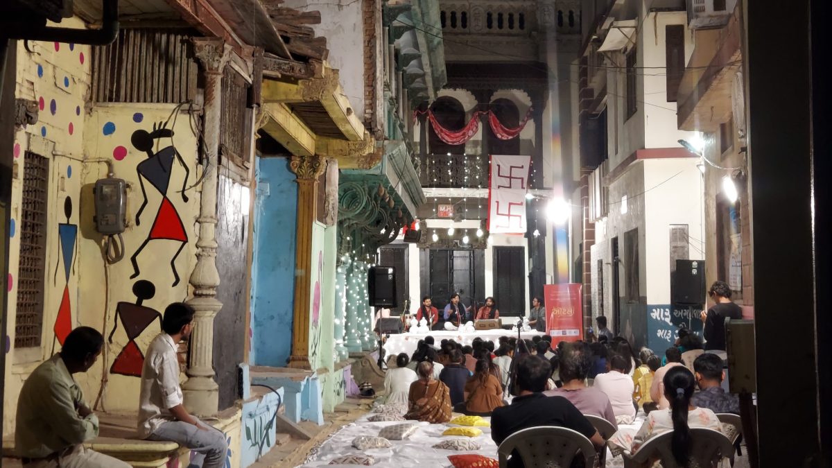 A cultural event marking Amdavad's 615th birthday in Ahmedabad