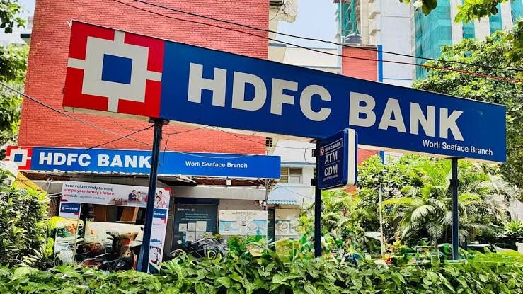 HDFC Bank signboard at its Worli Seaface branch in Mumbai