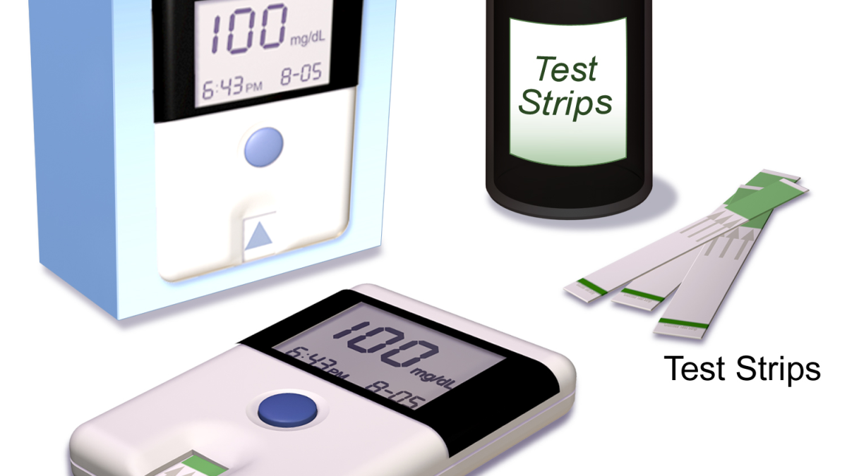 An illustration of a blood glucose meter used in diabetes