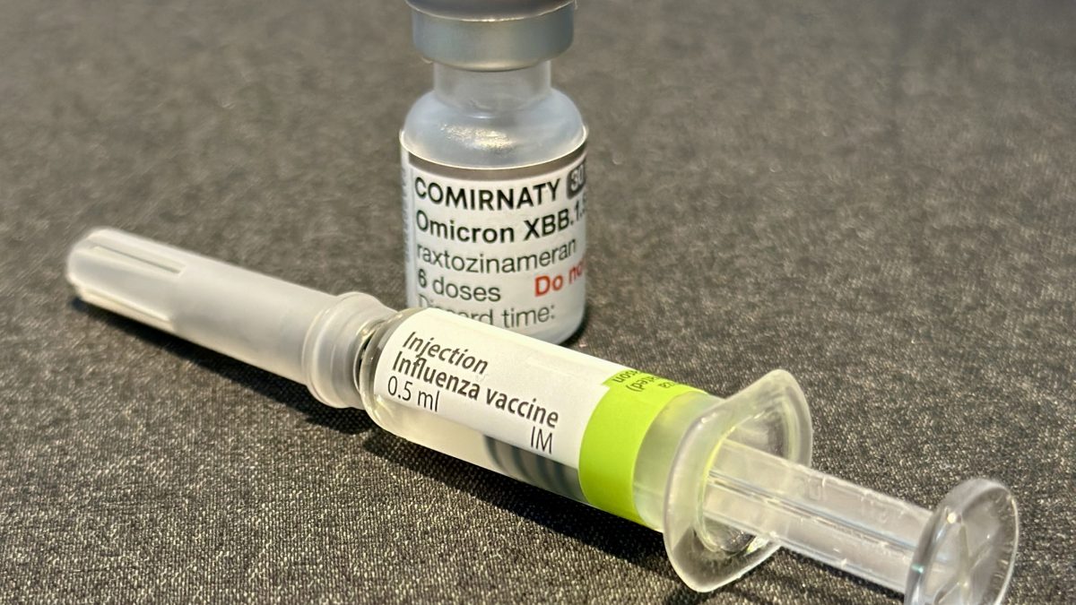 Vaccine vials on a table