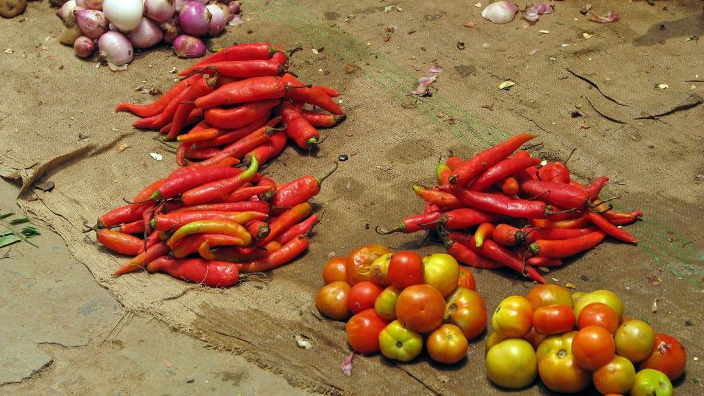Vegetables for sale at an Indian market