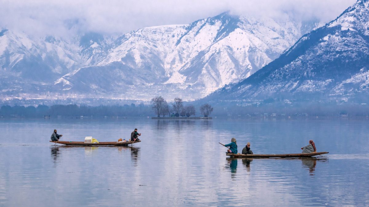 Dal Lake and the Hazratbal shrine in Srinagar