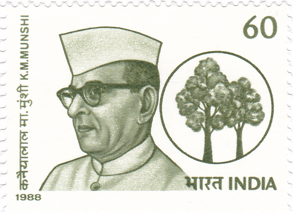 An Indian postage stamp showing K. M. Munshi