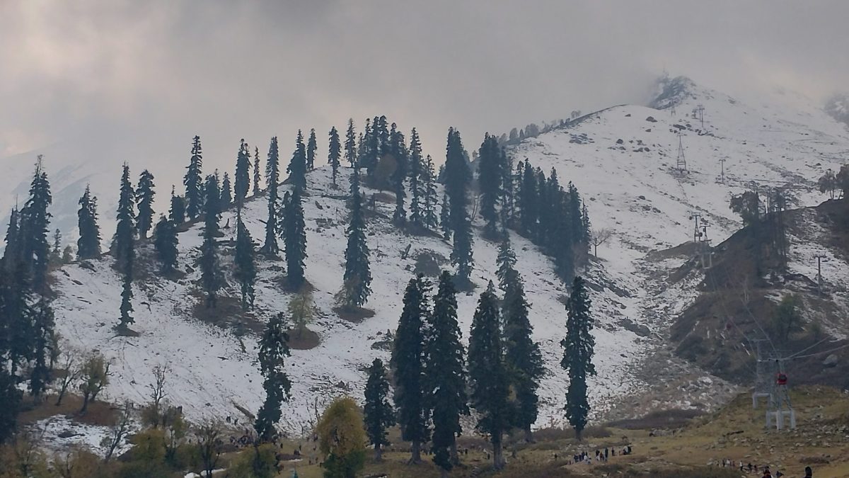 Gulmarg in Kashmir under a cloudy sky in October