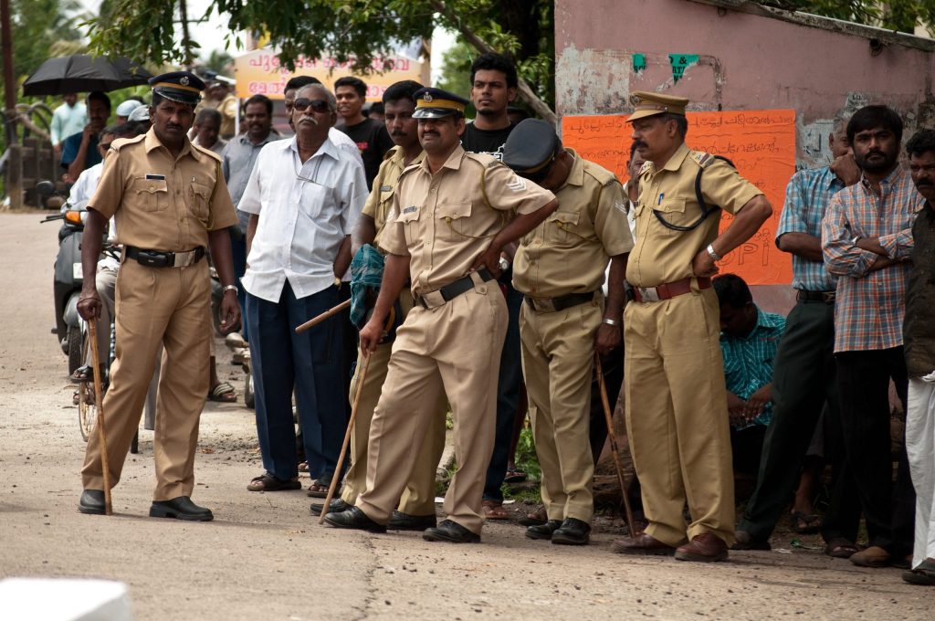 Kerala Police officers in khaki uniform