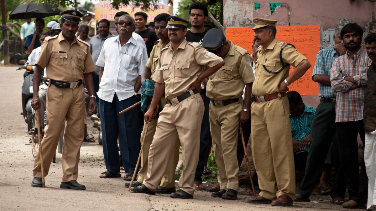 Kerala Police officers in khaki uniform