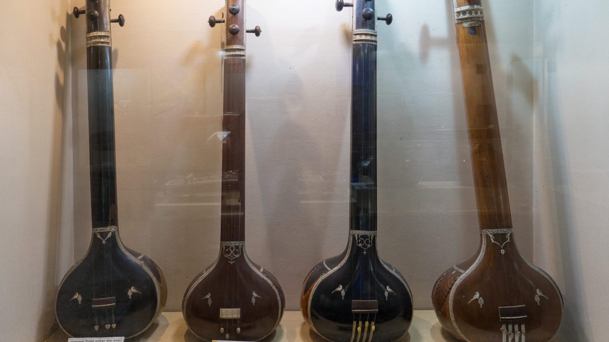 Tanpuras on display at the Raja Dinkar Kelkar Museum in Pune