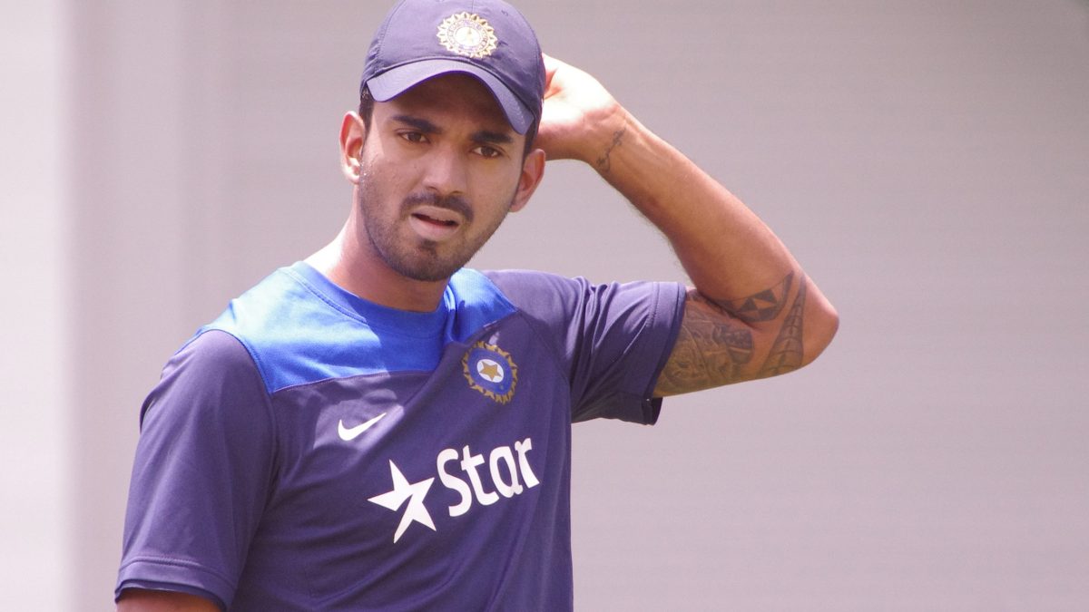 KL Rahul at an India training session in Sydney