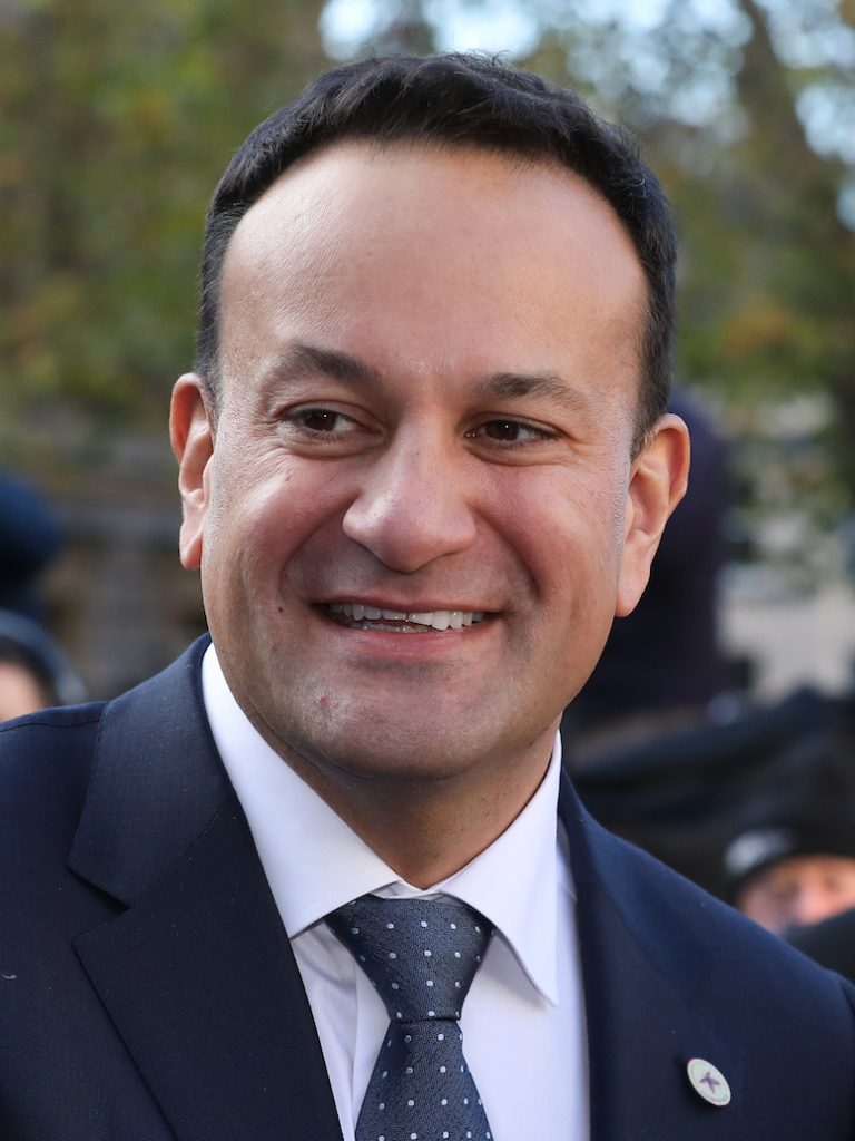 Leo Varadkar in a suit and tie in the Irish parliament