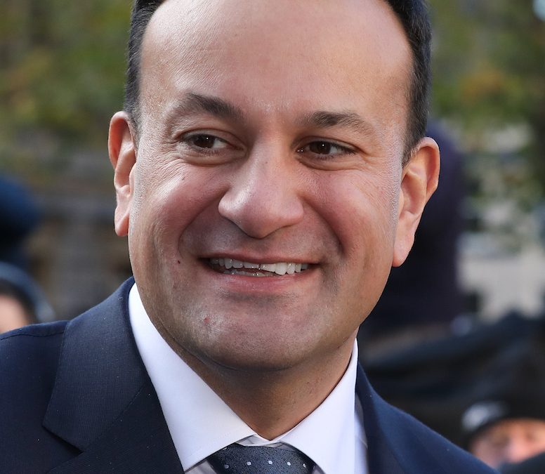 Leo Varadkar in a suit and tie in the Irish parliament