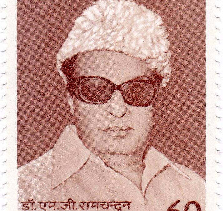An Indian postage stamp showing M. G. Ramachandran