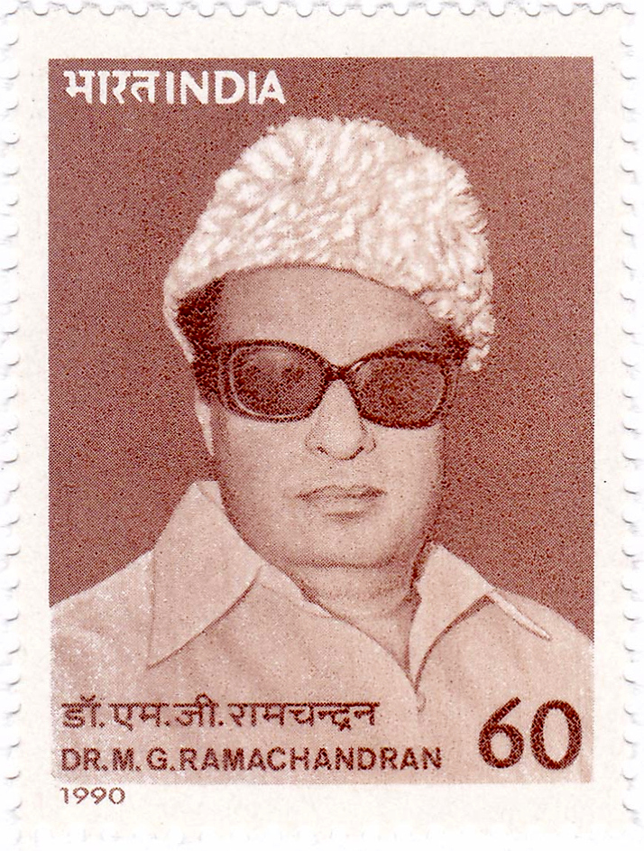 An Indian postage stamp showing M. G. Ramachandran
