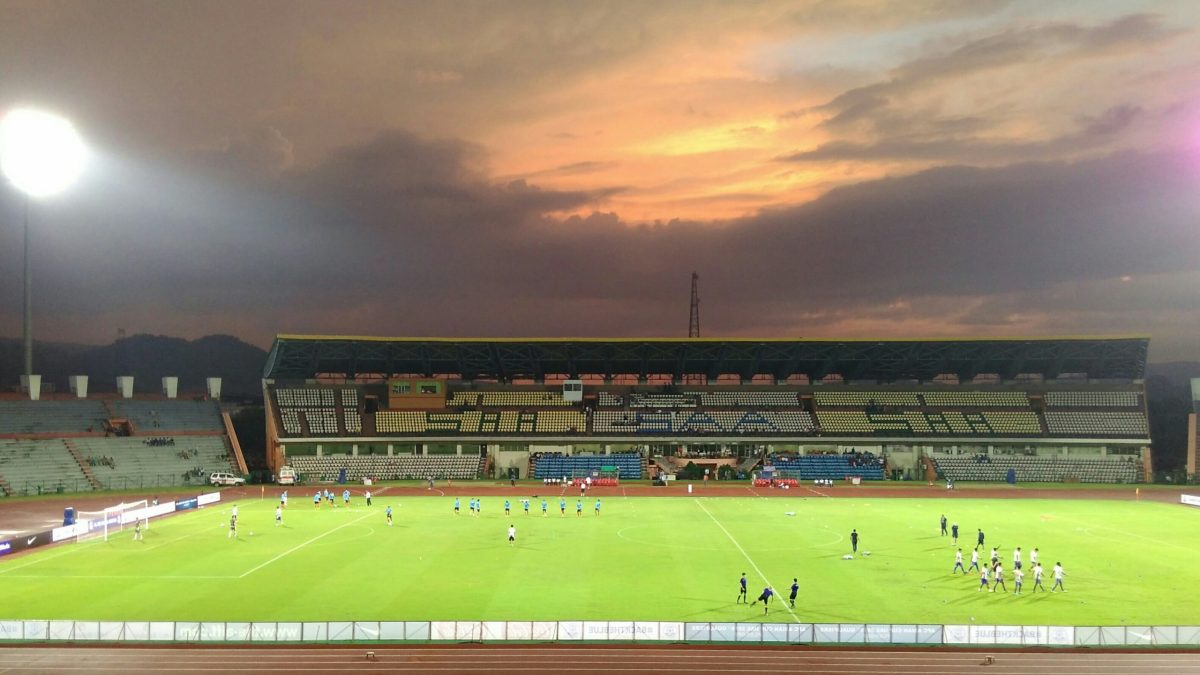 The main stand of the Indira Gandhi Athletic Stadium in Guwahati