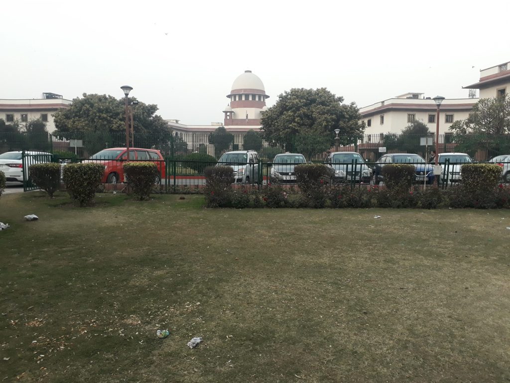 The front of the Supreme Court of India building in New Delhi