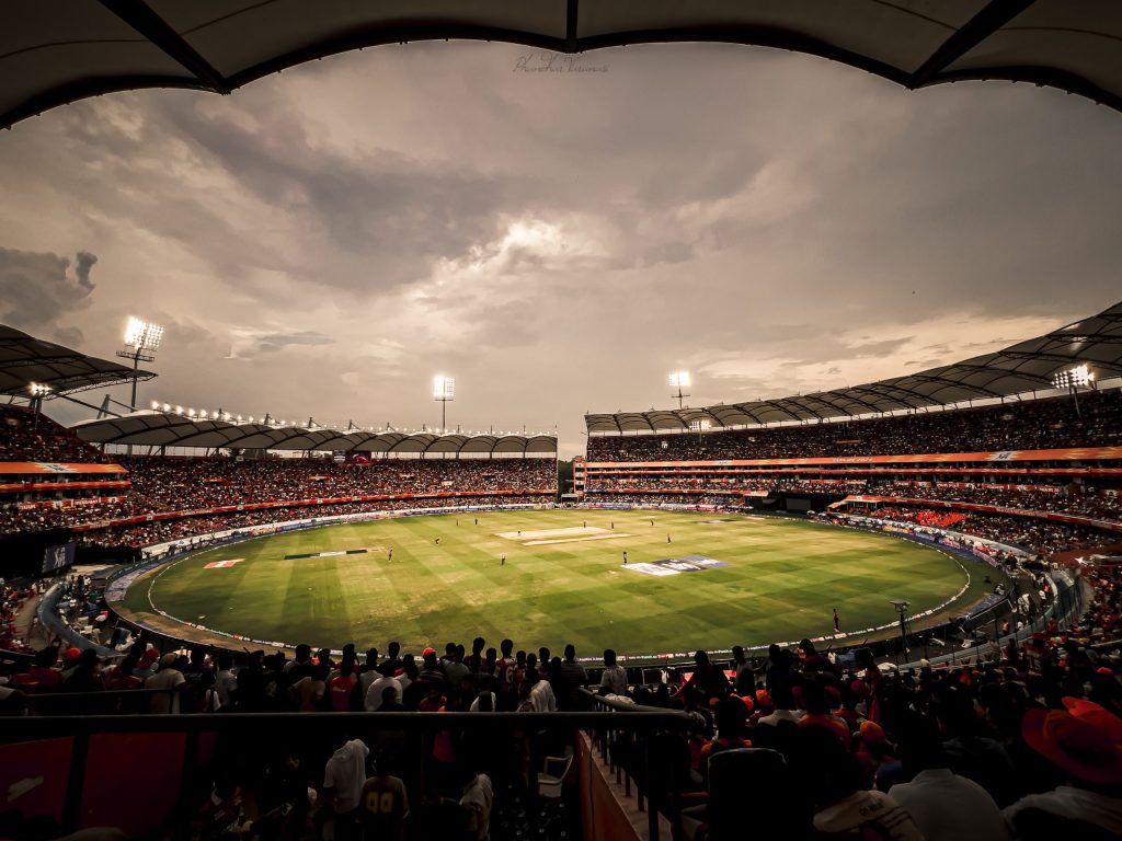 The Rajiv Gandhi International Cricket Stadium in Hyderabad