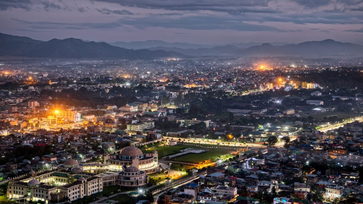 The city of Imphal at dusk