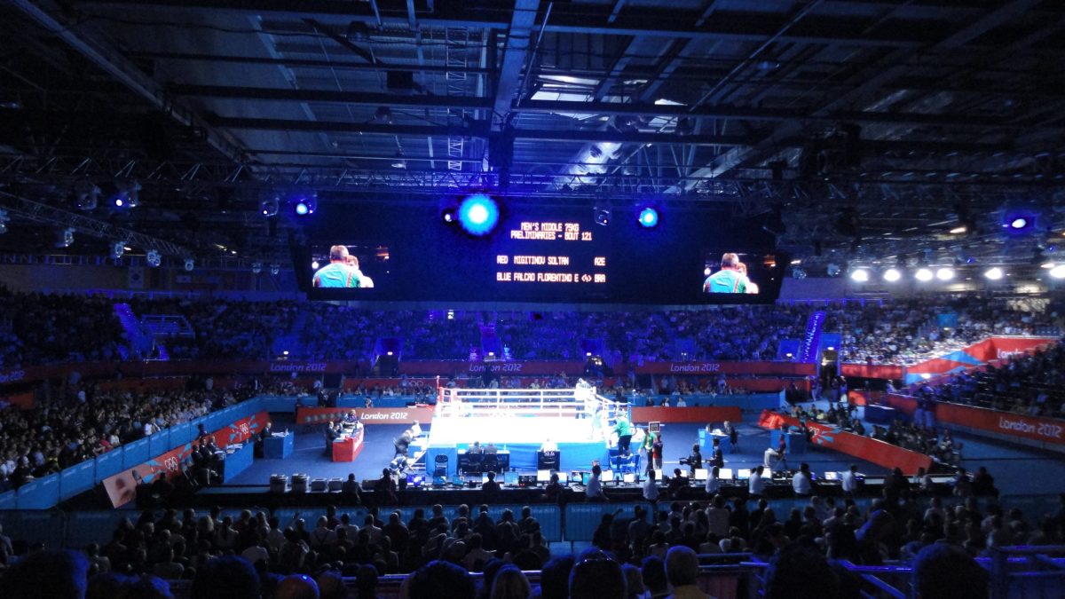 A boxing ring at the 2012 Olympics