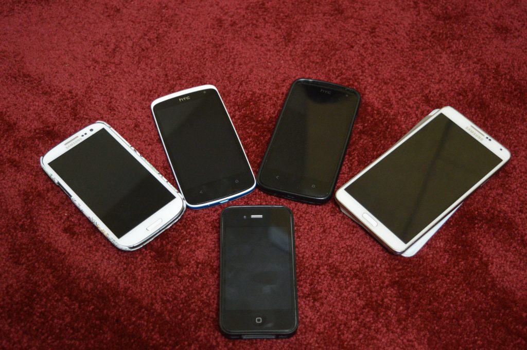 Five different smartphones