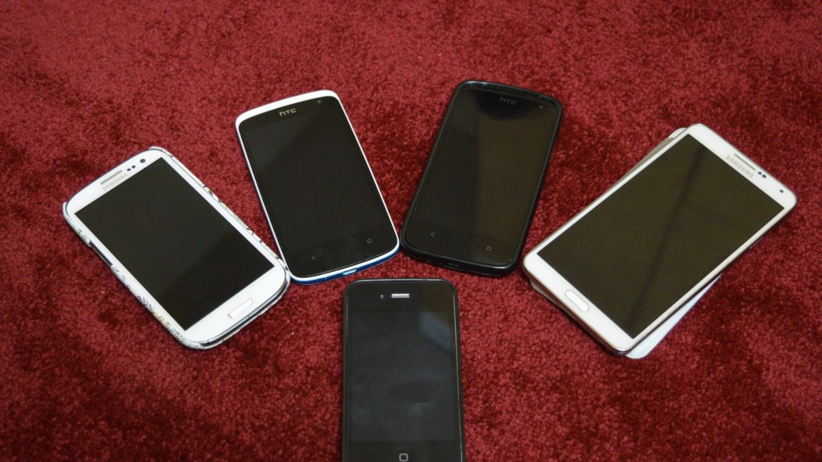Five different smartphones