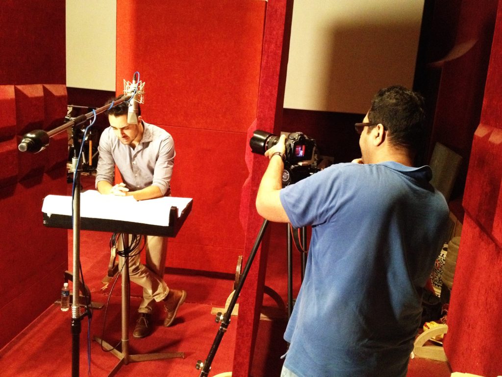 Actor Imran Khan at a recording session