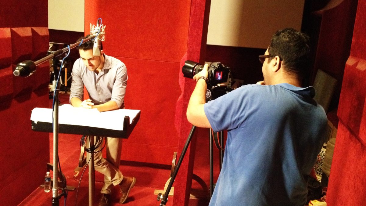 Actor Imran Khan at a recording session