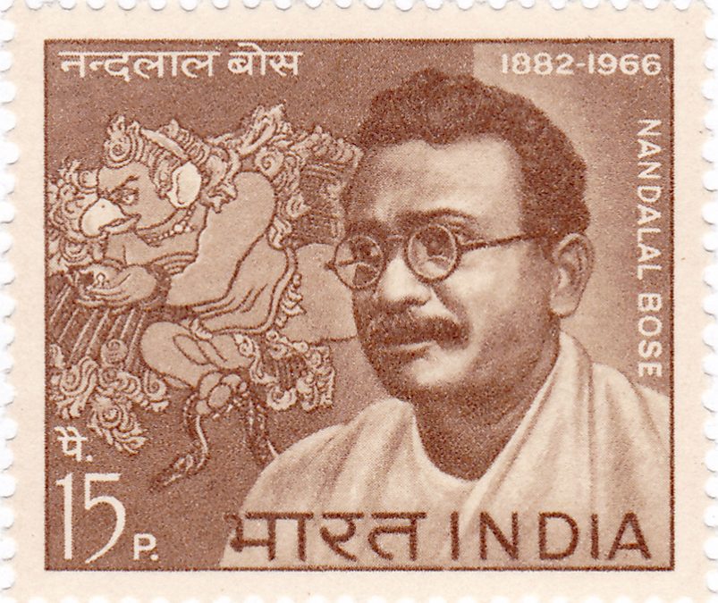 An Indian postage stamp showing Nandalal Bose