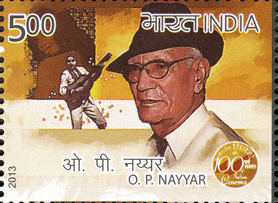 An Indian postage stamp showing O. P. Nayyar