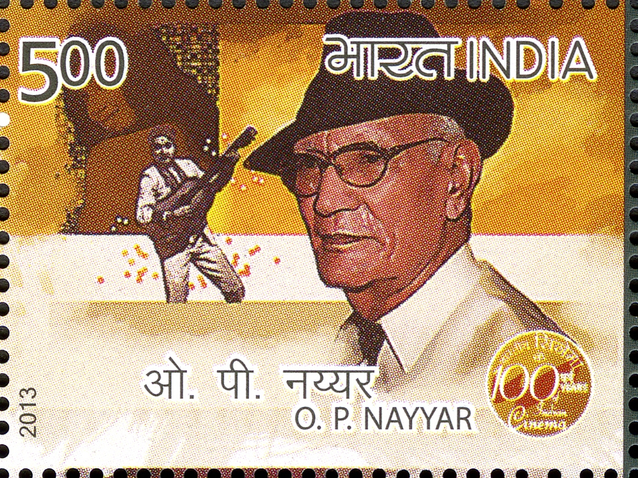 An Indian postage stamp showing O. P. Nayyar